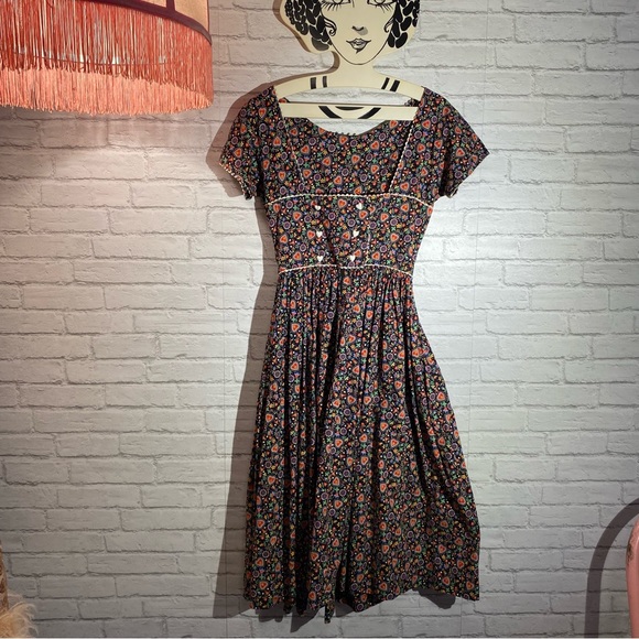 🎈SOLD❤️‍🩹Vintage Dress Maggi Stover 1950's Cute Vintage Dress Folk Art Pattern - Picture 2 of 16